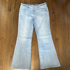 Express Long Light Blue Fade Wide Legs 70s Flare Women's Jeans 16L
